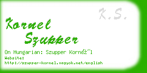 kornel szupper business card